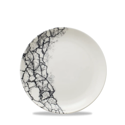 Churchill Kintsugi Accents Quartz Black Evolve coupebord – elegant zwart bord voor fine dining