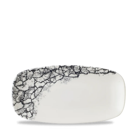 Churchill Kintsugi Accents Quartz Black chef's langwerpig bord – zwart serveerbord voor de horeca