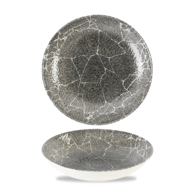 Churchill Kintsugi Black coupe kom Ø 18,2 cm – zwarte kom met gouden randdetail voor horeca