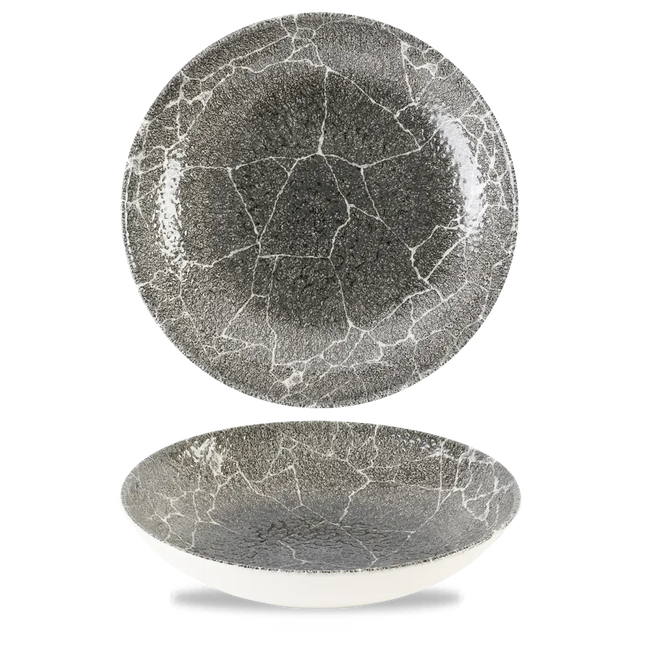 Churchill Kintsugi Black coupe kom Ø 24,8 cm – ruime zwarte kom met goudaccent voor restaurants