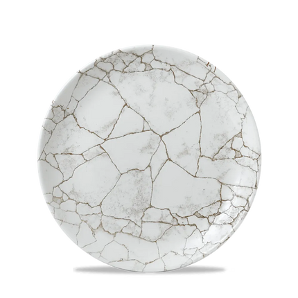 Churchill Kintsugi Agate Grey Evolve coupebord 21,7 cm – grijs bord met kintsugi-look voor de horeca