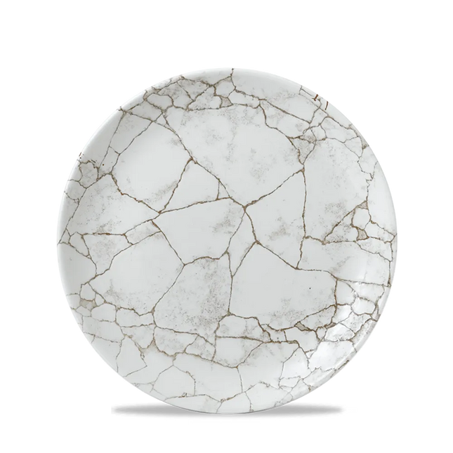 Churchill Kintsugi Agate Grey Evolve coupebord 21,7 cm – grijs bord met kintsugi-look voor de horeca