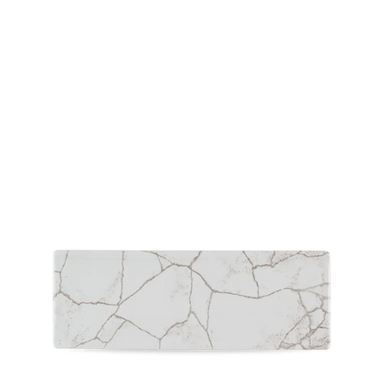 Churchill Studio Prints Kintsugi Agate Grey ovaal bord 25x9 cm – grijs patroonbord voor fine dining