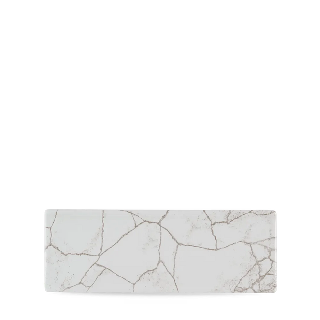 Churchill Studio Prints Kintsugi Agate Grey ovaal bord 25x9 cm – grijs patroonbord voor fine dining
