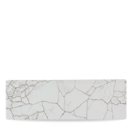 Churchill Studio Prints Kintsugi Agate Grey ovaal bord 33x11 cm – groot grijs patroonbord voor horeca