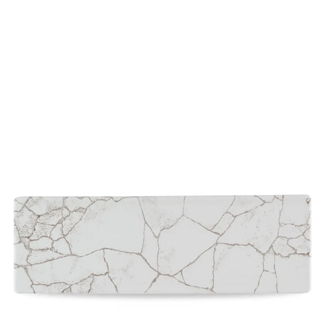 Churchill Studio Prints Kintsugi Agate Grey ovaal bord 33x11 cm – groot grijs patroonbord voor horeca