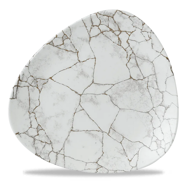 Churchill Studio Prints Kintsugi Agate Grey Lotus bord 25 cm – grijs bord met golfrand voor restaurants