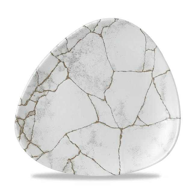 Studio Prints Kintsugi Agate Grey Lotus Plate 18cm 12/box