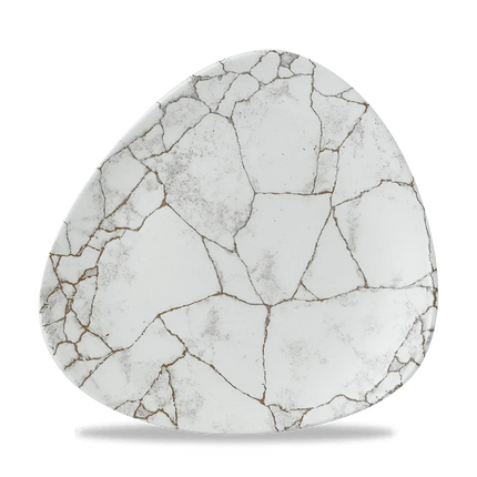 Churchill Studio Prints Kintsugi Agate Grey Lotus bord 23 cm – grijs dessertbord voor restaurants
