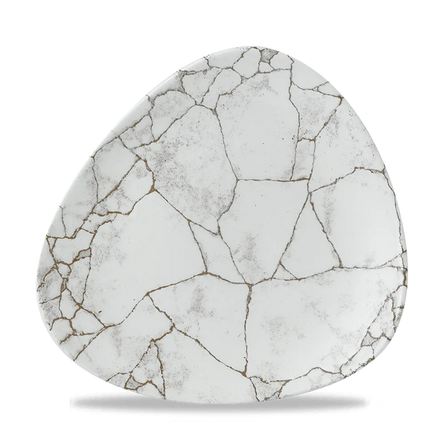 Churchill Studio Prints Kintsugi Agate Grey Lotus bord 23 cm – grijs dessertbord voor restaurants