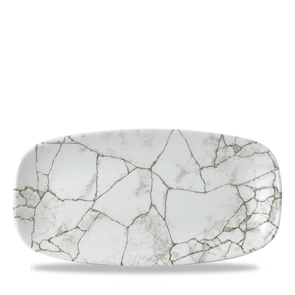 Churchill Studio Prints Kintsugi Agate Grey chef's langwerpig bord 30 cm – grijs serveerbord