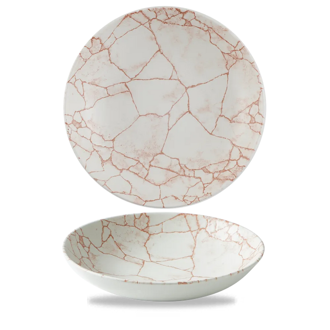 Churchill Coral Evolve coupekom 24,8 cm – koraalkleurige pastakom voor de horeca