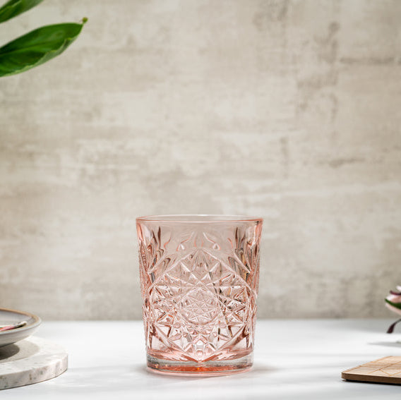 Onis ICON Coral Pink D.O.F. glas 355 ml close-up roze tumbler professioneel horecaglas