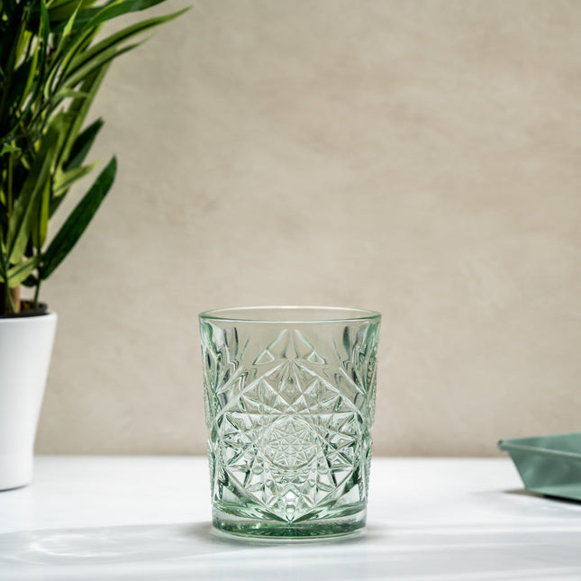 Onis ICON Ebony Green D.O.F. glas 355 ml close-up groen tumbler professioneel horecaglas