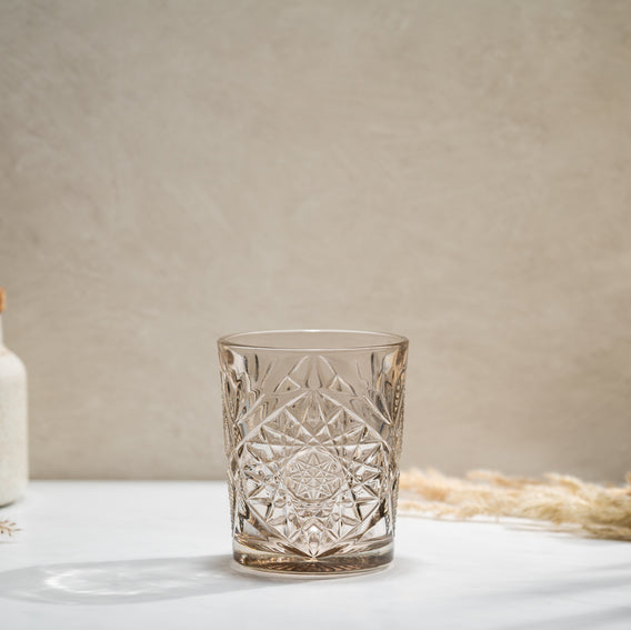 Onis ICON Tender Taupe D.O.F. glas 355 ml close-up taupe tumbler professioneel horecaglas