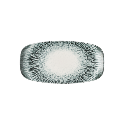 Churchill Lume Black langwerpig bord 29,8 x 15,3 cm – zwart porseleinen bord voor salade en soep