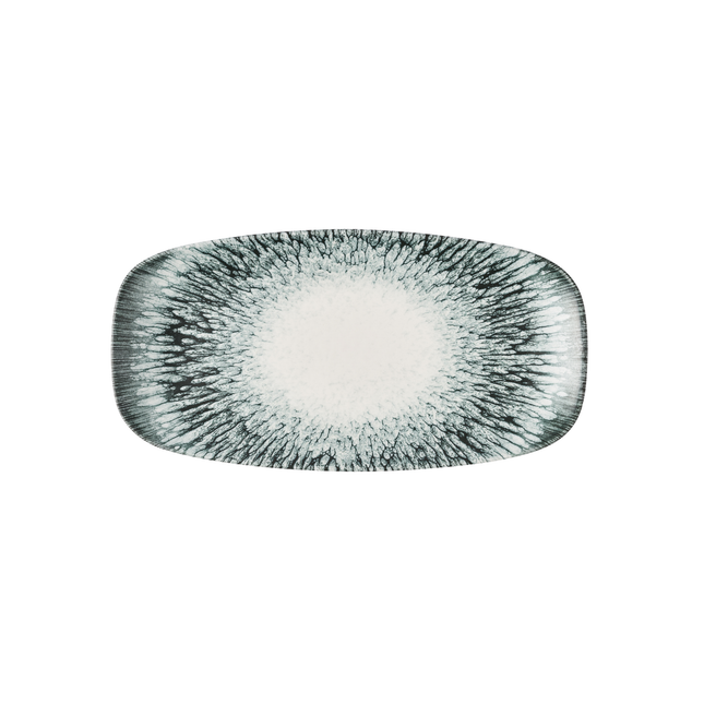 Churchill Lume Black langwerpig bord 29,8 x 15,3 cm – zwart porseleinen bord voor salade en soep