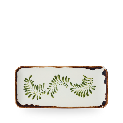 Dudson Harvest Mediterranean Green organisch langwerpig bord 34,6 x 15,6 cm