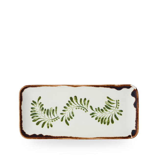 Dudson Harvest Mediterranean Green organisch langwerpig bord 34,6 x 15,6 cm