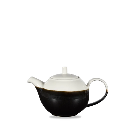 Churchill Monochrome Onyx Black koffiepot 444 ml – zwarte porseleinen koffiekan voor de horeca
