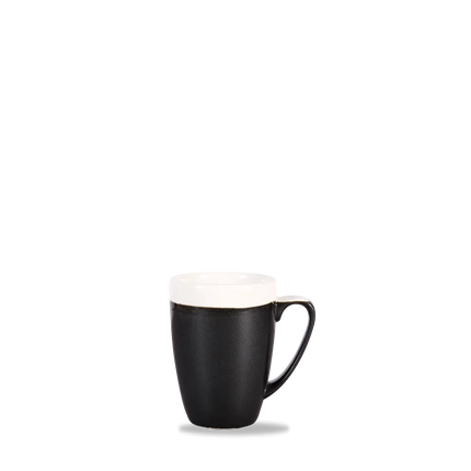 Churchill Monochrome Onyx Black mok 355 ml – zwarte porseleinen koffiemok voor restaurants