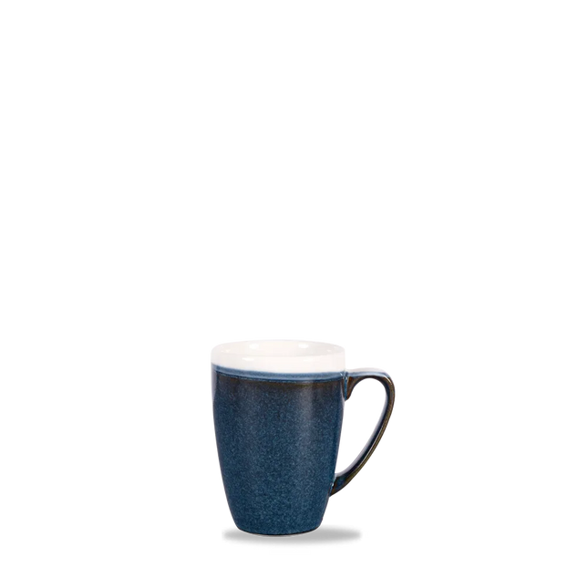 Churchill Monochrome Sapphire Blue mok 355 ml – blauwe porseleinen koffiemok voor de horeca