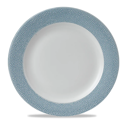 Churchill Isla Spinwash Ocean Blue bord brede rand 30 cm – groot blauw serveerbord voor restaurants