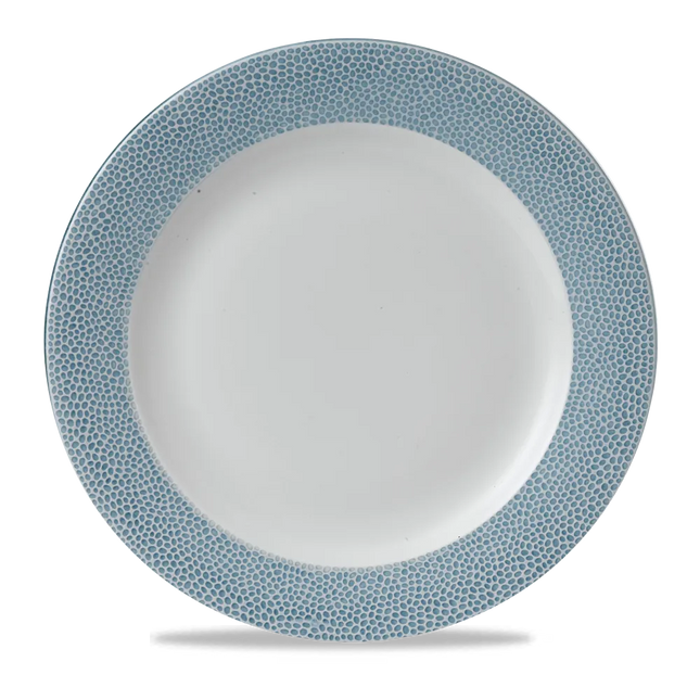 Churchill Isla Spinwash Ocean Blue bord brede rand 30 cm – groot blauw serveerbord voor restaurants