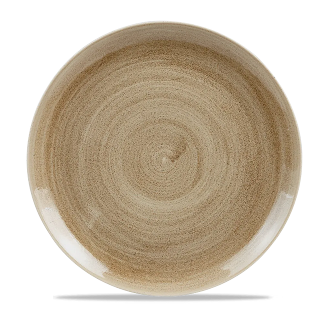 Churchill Stonecast Patina Antique Taupe Evolve coupebord 29 cm – groot taupe bord voor de horeca