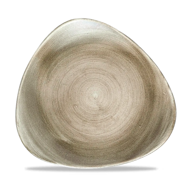 Churchill Stonecast Patina Antique Taupe Lotus bord 25 cm – taupe bord met golfrand voor restaurants