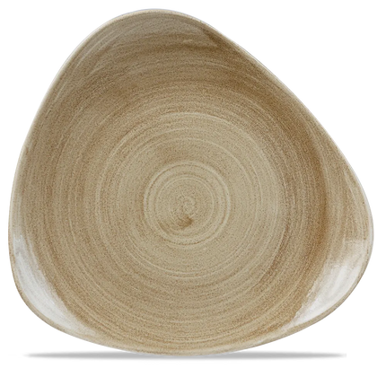 Churchill Stonecast Patina Antique Taupe Lotus bord 30 cm – groot taupe bord met golfrand
