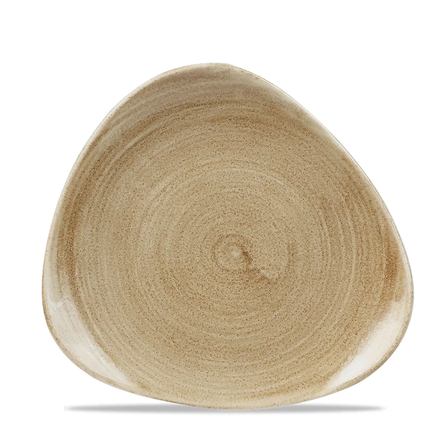 Churchill Stonecast Patina Antique Taupe Lotus bord 20 cm – taupe bordje met golfrand voor de horeca