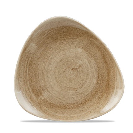Churchill Stonecast Patina Antique Taupe Lotus bord 23 cm – taupe dessertbord met golfrand