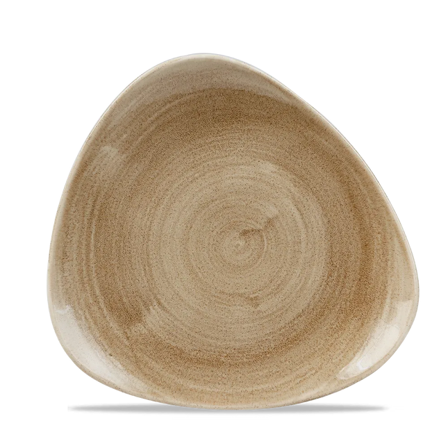 Churchill Stonecast Patina Antique Taupe Lotus bord 23 cm – taupe dessertbord met golfrand