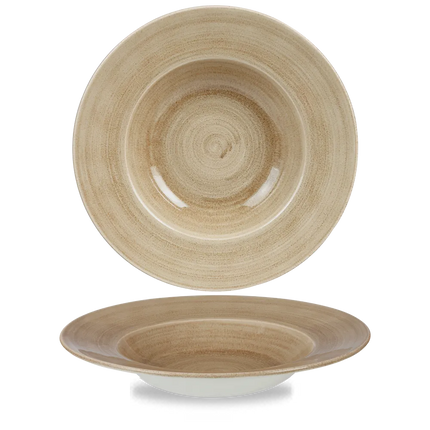 Churchill Stonecast Patina Antique Taupe kom brede rand groot – taupe pastakom voor de horeca