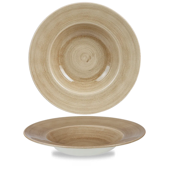 Churchill Stonecast Patina Antique Taupe kom brede rand groot – taupe pastakom voor de horeca