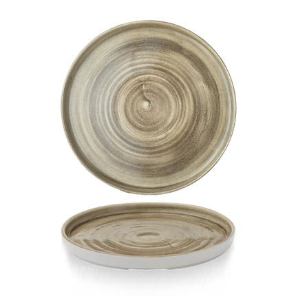 Churchill Stonecast Patina Antique Taupe bord met rand 26 cm – taupe dinerbord voor de horeca