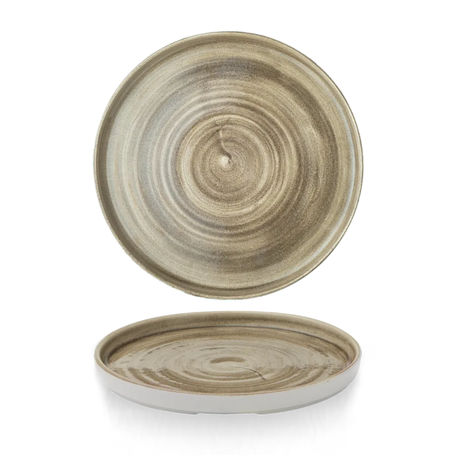 Churchill Stonecast Patina Antique Taupe bord met rand 26 cm – taupe dinerbord voor de horeca
