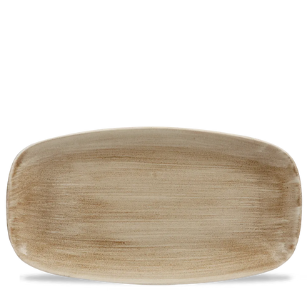 Churchill Stonecast Patina Antique Taupe chef's langwerpig bord 35,5 cm – groot taupe serveerbord