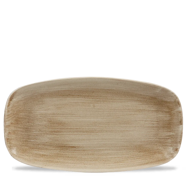 Churchill Stonecast Patina Antique Taupe chef's langwerpig bord 35,5 cm – groot taupe serveerbord