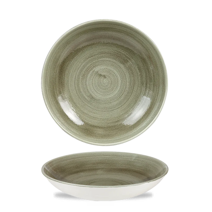 Churchill Stonecast Patina Green Evolve coupekom 25 cm – groene pastakom voor de horeca