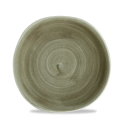 Churchill Stonecast Patina Green Trace bord 21 cm – groen dessertbord voor de horeca