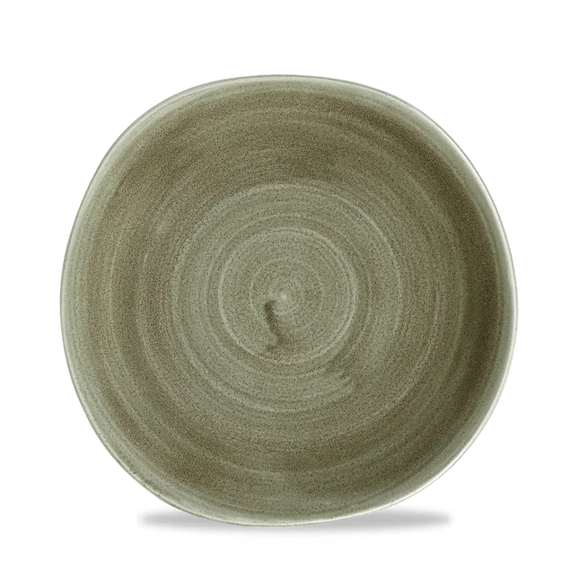 Churchill Stonecast Patina Green Trace bord 21 cm – groen dessertbord voor de horeca