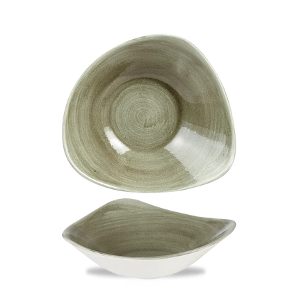 Churchill Stonecast Patina Burnished Green Lotus kom 24 cm – groene serveerkom voor de horeca