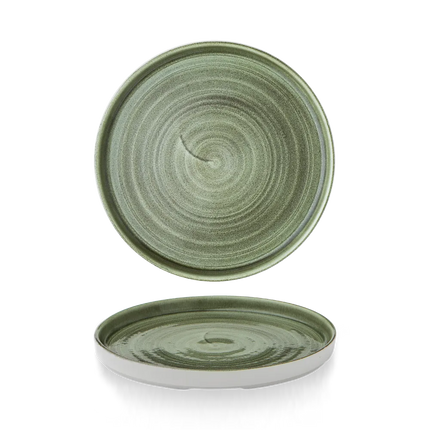 Stonecast Patina Burnished Green Walled Plate 21 cm 6/box