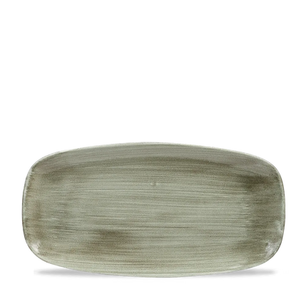 Churchill Stonecast Patina Burnished Green chef's bord langwerpig 11 3/4 inch – gespikkeld bord voor fine dining