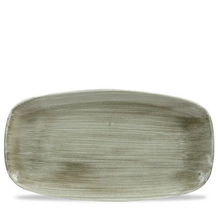 Churchill Stonecast Patina Burnished Green chef's langwerpig bord 35 cm – groot groen serveerbord