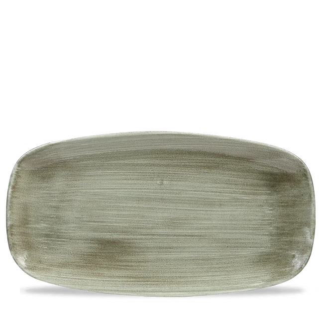 Churchill Stonecast Patina Burnished Green chef's langwerpig bord 35 cm – groot groen serveerbord