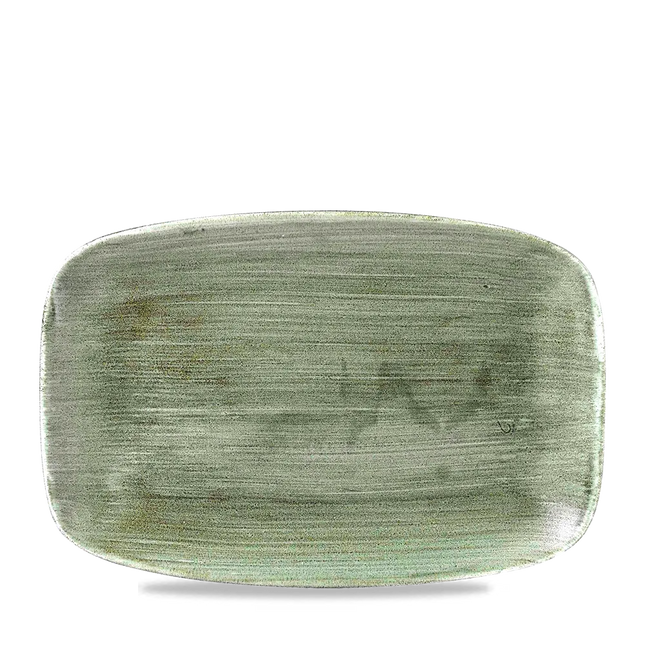 Churchill Stonecast Patina Burnished Green chef's langwerpig bord 34 cm – groen serveerbord voor buffetten