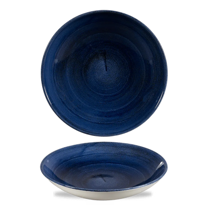Churchill Stonecast Patina Cobalt Blue Evolve coupekom – kobaltblauwe randloze kom voor restaurants